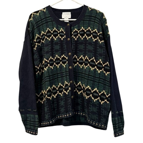 Christopher Banks Hand Embroidered Cardigan Size Medium Buttons Grandmacore City - Picture 1 of 11